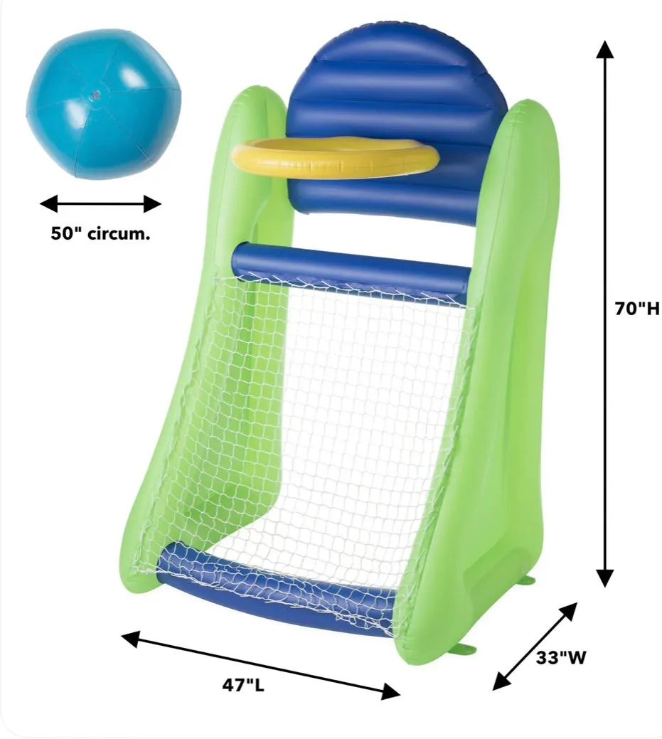 2-in-1 Inflatable Basketball & Soccer