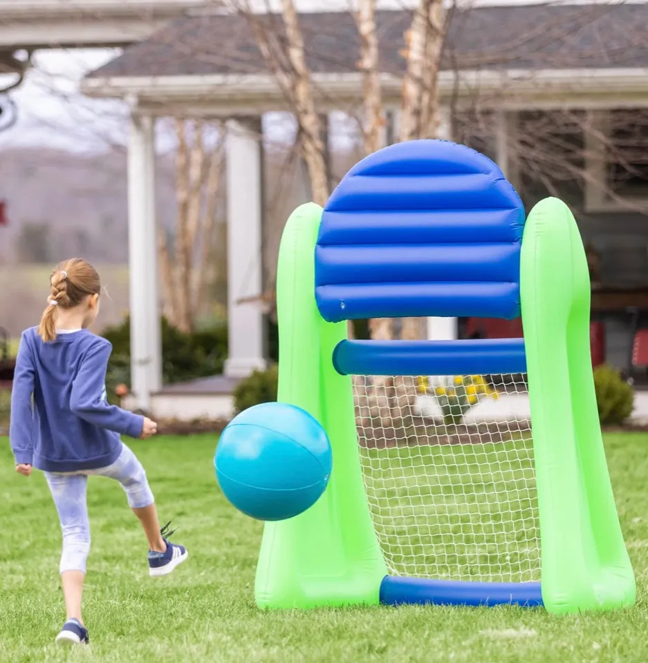 2-in-1 Inflatable Basketball & Soccer