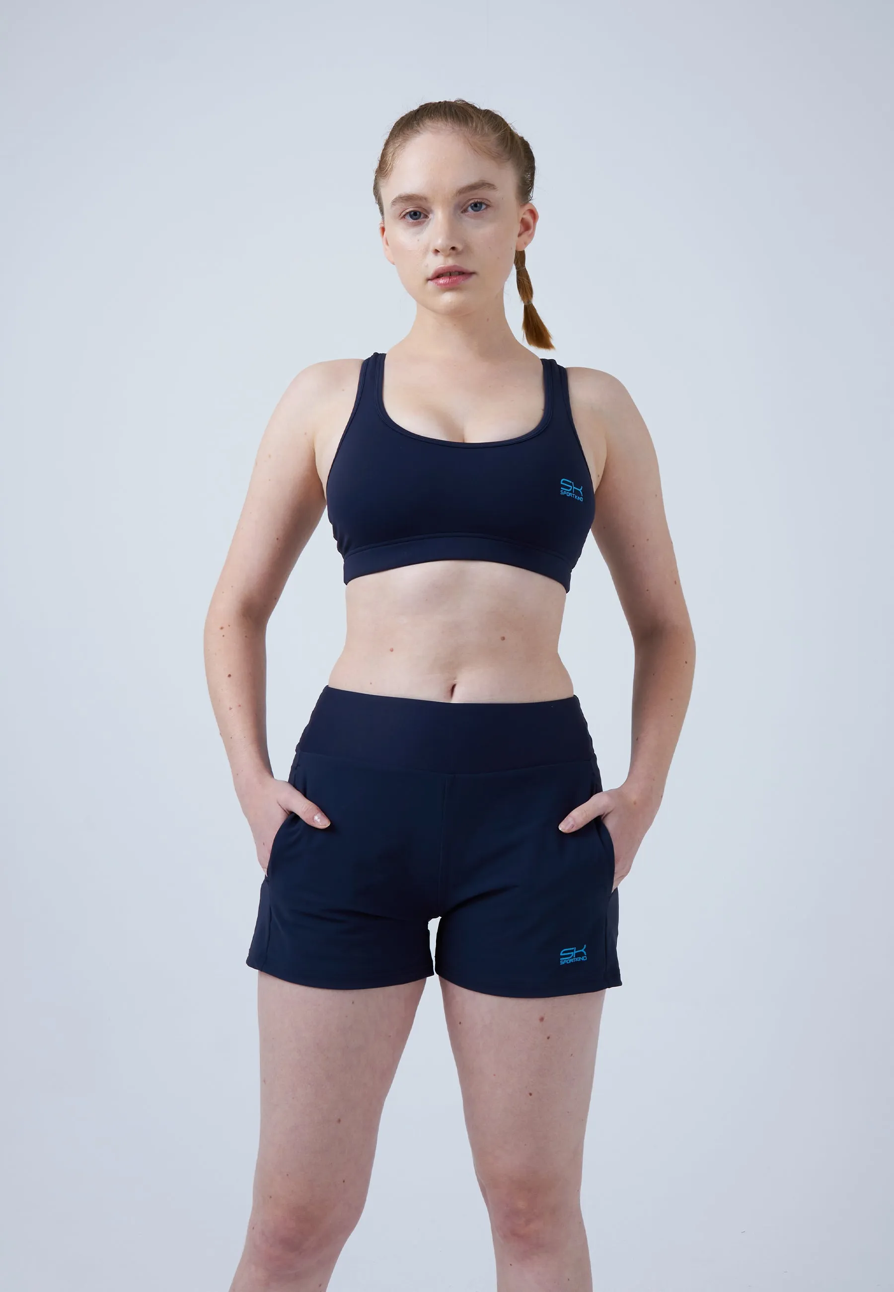 Advantage Tennis Shorts with ball belt, navy blue