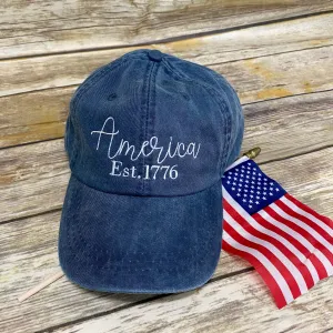 America Embroidered Baseball Hat