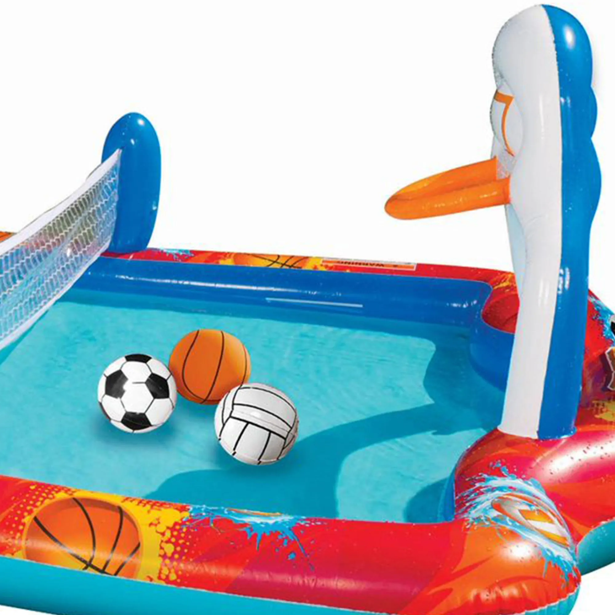 Banzai Outdoor Inflatable Sports Arena 4 In 1 Play Center Water Pool, Ages 3 