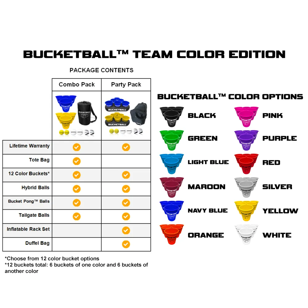 BucketBall - Team Color Edition - Party Pack (Silver/White)