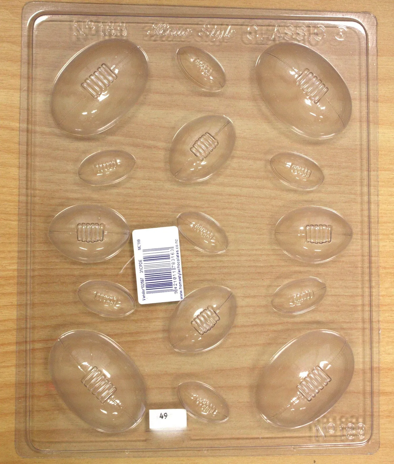 Chocolate Mould- Rugby Balls 189