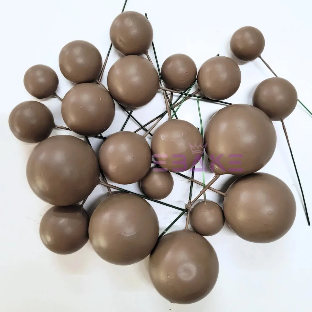 F10 Matte Faux Balls - Light Brown (Set Of 20 Pieces)