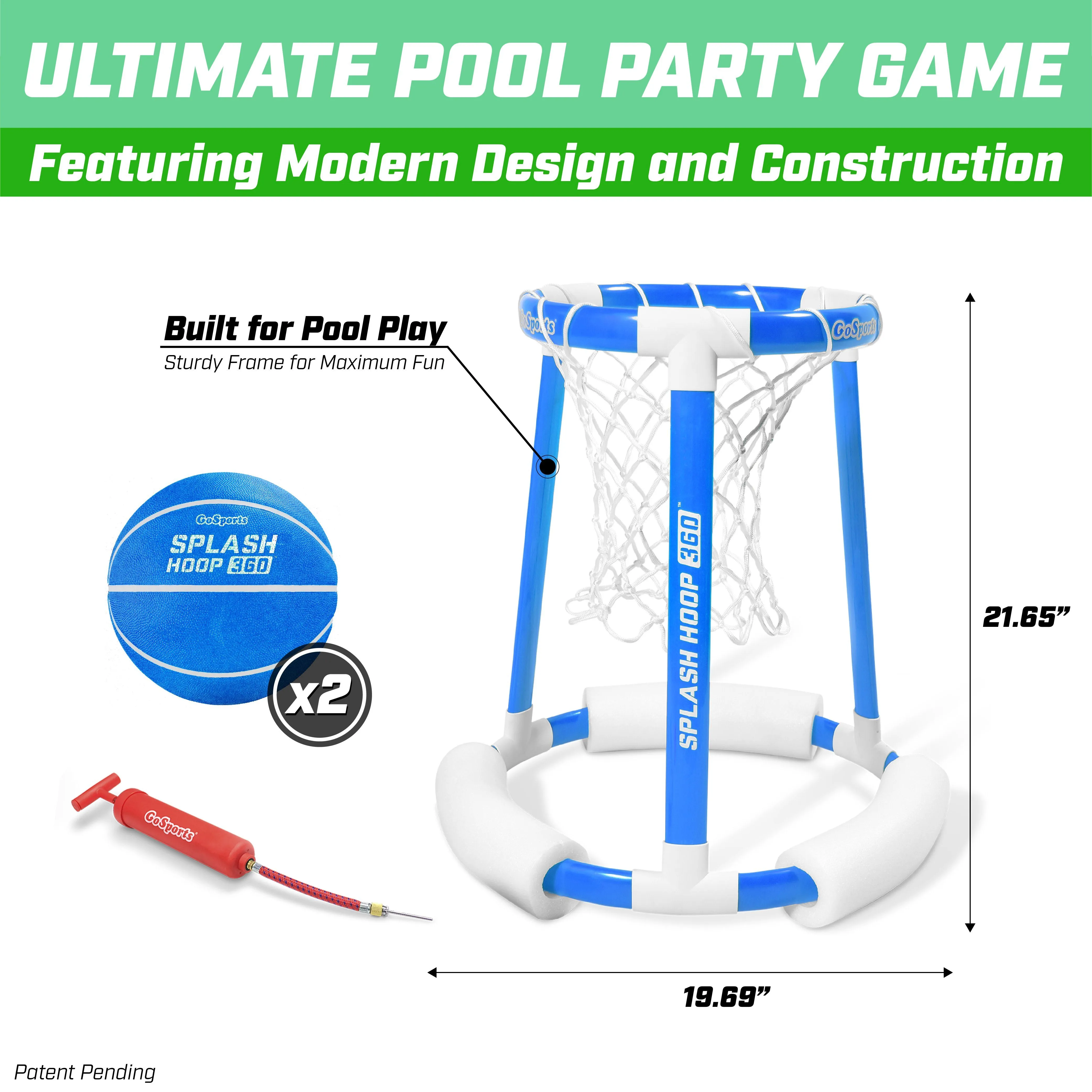 GoSports 360 Floating Pool Basketball Game -Blue