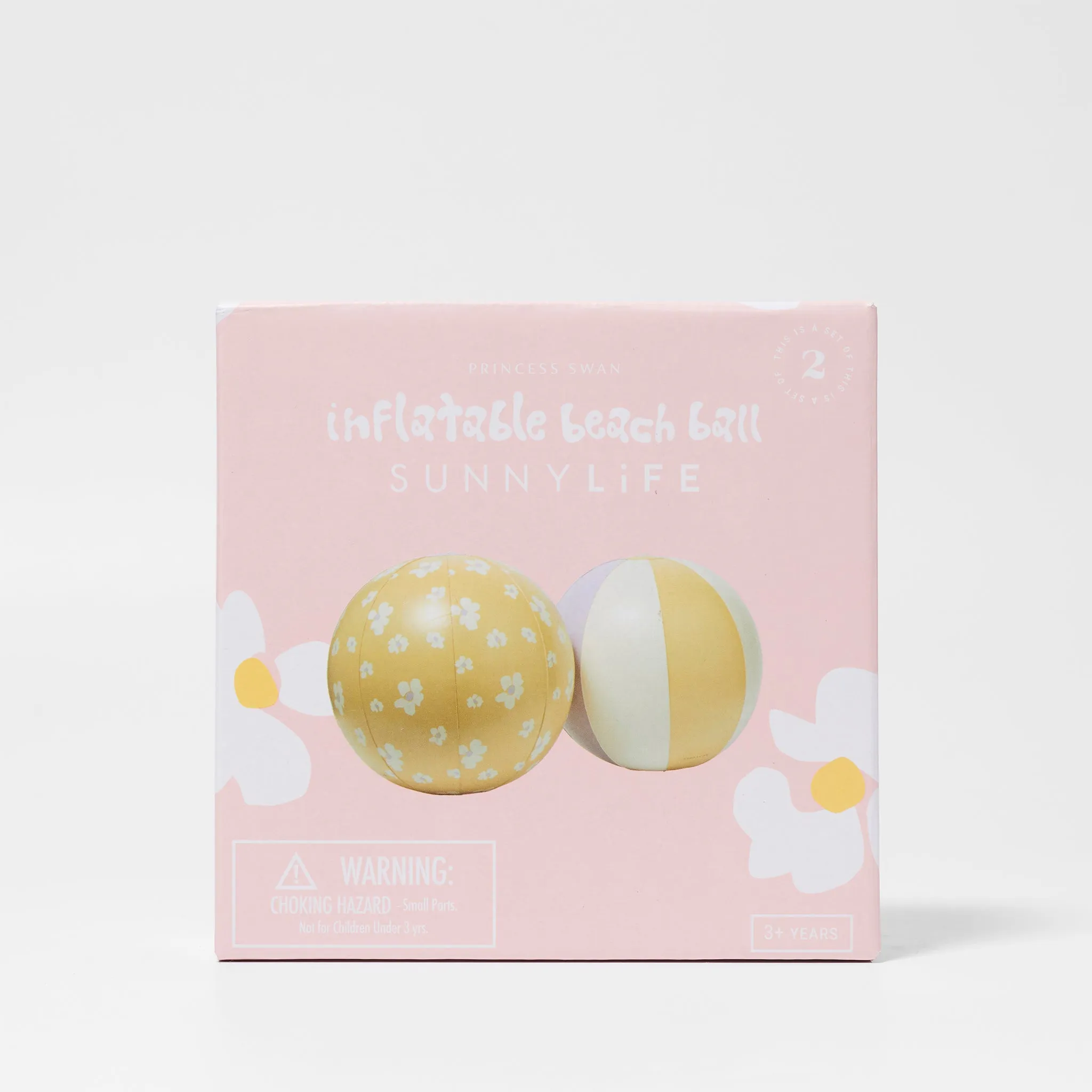 Inflatable Beach Ball Set of 2 | Princess Swan Multi