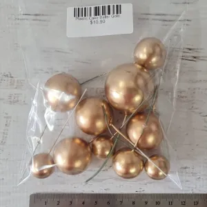 Plastic Cake Balls- Gold